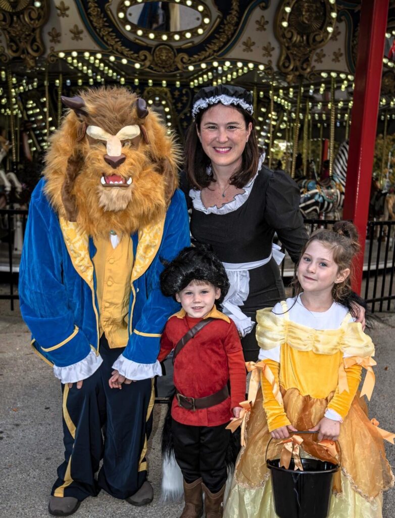 Zoo guests dressed as characters from Beauty and the Beast